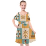 Nautical Elements Collection Kids  Cut Out Shoulders Chiffon Dress