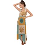 Nautical Elements Collection V-Neck Chiffon Maxi Dress