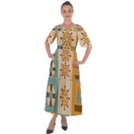 Nautical Elements Collection Shoulder Straps Boho Maxi Dress 