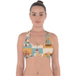 Nautical Elements Collection Cross Back Hipster Bikini Top 