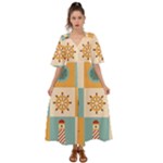 Nautical Elements Collection Kimono Sleeve Boho Dress
