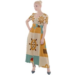 Button Up Short Sleeve Maxi Dress 