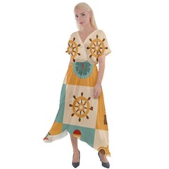 Cross Front Sharkbite Hem Maxi Dress 