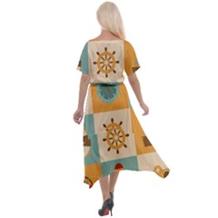 Cross Front Sharkbite Hem Maxi Dress 