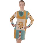 Nautical Elements Collection Long Sleeve Hoodie Dress