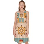 Nautical Elements Collection Knee Length Skater Dress With Pockets