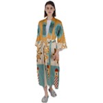 Nautical Elements Collection Maxi Satin Kimono