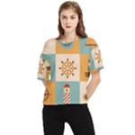 Nautical Elements Collection One Shoulder Cut Out T-Shirt