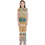 Nautical Elements Collection Kids  Sleeveless Ruffle Edge Band Collar Chiffon One Piece