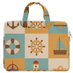 Nautical Elements Collection MacBook Pro 16  Double Pocket Laptop Bag 