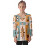 Nautical Elements Collection Kids  V Neck Casual Top