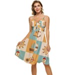 Nautical Elements Collection Sleeveless Tie Front Chiffon Dress