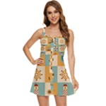 Nautical Elements Collection Ruffle Edge Bra Cup Chiffon Mini Dress