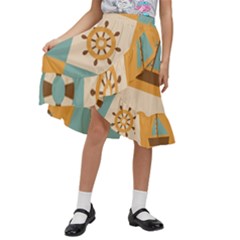 Kids  Ruffle Flared Wrap Midi Skirt 