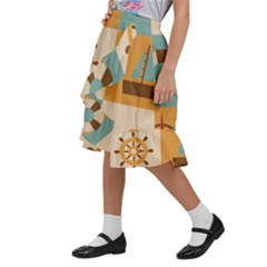 Kids  Ruffle Flared Wrap Midi Skirt 