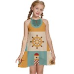 Nautical Elements Collection Kids  Halter Collar Waist Tie Chiffon Dress