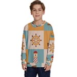 Nautical Elements Collection Kids  Crewneck Sweatshirt
