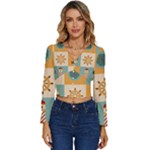 Nautical Elements Collection Long Sleeve V-Neck Top