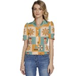 Nautical Elements Collection Puffed Short Sleeve Button Up Jacket