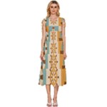 Nautical Elements Collection V-Neck Drawstring Shoulder Sleeveless Maxi Dress
