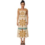 Nautical Elements Collection Tie-Strap Tiered Midi Chiffon Dress