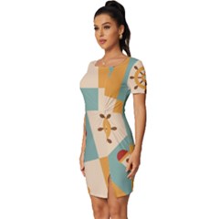 Fitted Knot Split End Bodycon Dress 