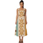 Nautical Elements Collection Square Neckline Tiered Midi Dress