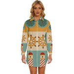 Nautical Elements Collection Womens Long Sleeve Shirt Dress