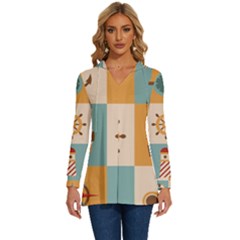 Long Sleeve Drawstring Hooded Top 