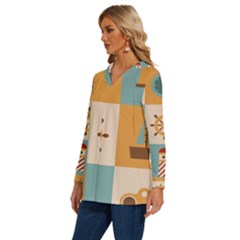 Long Sleeve Drawstring Hooded Top 