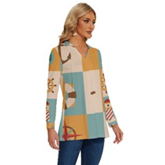Long Sleeve Drawstring Hooded Top 