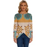 Nautical Elements Collection Long Sleeve Crew Neck Pullover Top