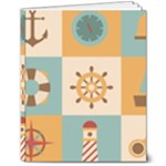 Nautical Elements Collection 8  x 10  Hardcover Notebook