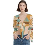 Nautical Elements Collection Trumpet Sleeve Cropped Top