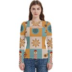 Nautical Elements Collection Women s Cut Out Long Sleeve T-Shirt