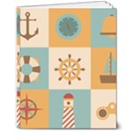 Nautical Elements Collection 8  x 10  Softcover Notebook