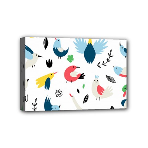 Vector Set Isolates With Cute Birds Scandinavian Style Mini Canvas 6  x 4  (Stretched) from ArtsNow.com