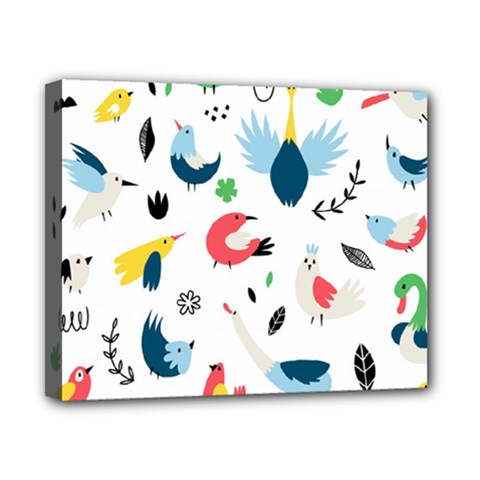 Vector Set Isolates With Cute Birds Scandinavian Style Canvas 10  x 8  (Stretched) from ArtsNow.com