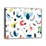 Vector Set Isolates With Cute Birds Scandinavian Style Canvas 10  x 8  (Stretched)