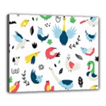 Vector Set Isolates With Cute Birds Scandinavian Style Canvas 20  x 16  (Stretched)