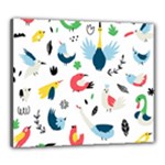 Vector Set Isolates With Cute Birds Scandinavian Style Canvas 24  x 20  (Stretched)