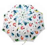 Vector Set Isolates With Cute Birds Scandinavian Style Folding Umbrellas