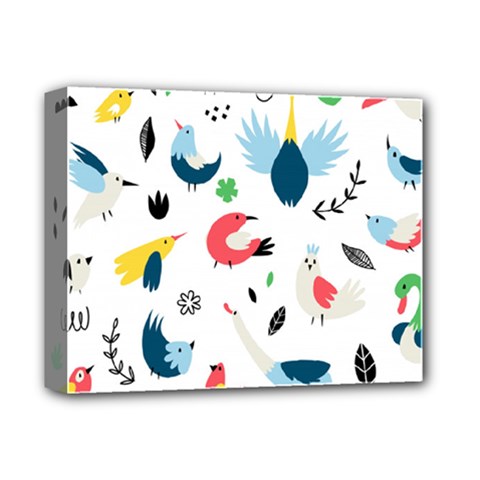 Vector Set Isolates With Cute Birds Scandinavian Style Deluxe Canvas 14  x 11  (Stretched) from ArtsNow.com