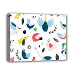 Vector Set Isolates With Cute Birds Scandinavian Style Deluxe Canvas 14  x 11  (Stretched)