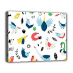 Vector Set Isolates With Cute Birds Scandinavian Style Deluxe Canvas 20  x 16  (Stretched)