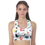 Vector Set Isolates With Cute Birds Scandinavian Style Fitness Sports Bra