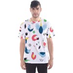 Vector Set Isolates With Cute Birds Scandinavian Style Men s Sport Mesh T-Shirt
