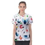 Vector Set Isolates With Cute Birds Scandinavian Style Women s Sport Mesh T-Shirt