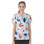 Vector Set Isolates With Cute Birds Scandinavian Style Women s Cotton T-Shirt