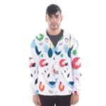 Vector Set Isolates With Cute Birds Scandinavian Style Men s Hooded Windbreaker